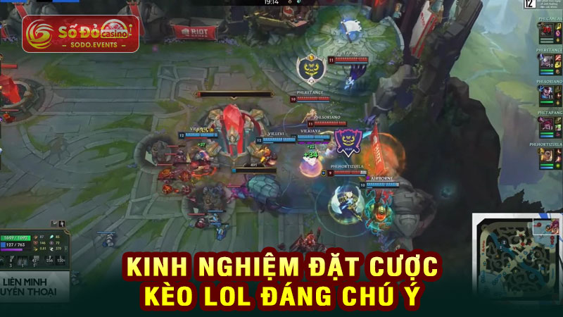 kinh nghiệm đặt cược kèo lol đáng chú ý